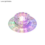 Beveled Crystal Led Flush Mount Ceiling Light With Chrome Finish
