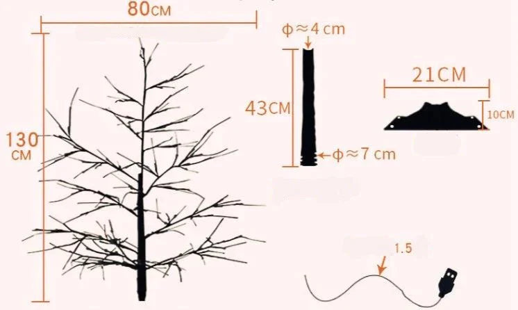 Birch Tree Lights Glow Tree Lights LED Christmas Simulation Tree New Year Lights Floor Lamps