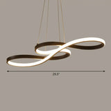Black Acrylic Art Deco Led Chandelier: Musical Note-Inspired Suspension Light For Dining Room /