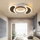 Black Acrylic Teardrop Flush Ceiling Light For Dining Room - Contemporary Led Lamp / 17’ Warm