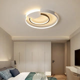 Black And White Simple Acrylic Led Flush Mount Light For Bedroom - Warm/White 16’/19.5’ Wide