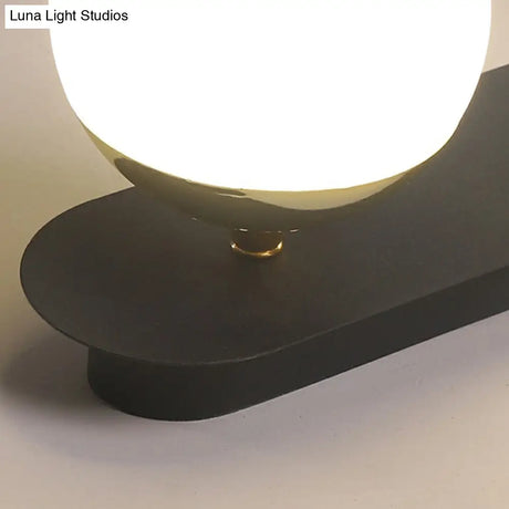 Black Glass Flushmount Ceiling Light Fixture With Sphere Design And 1 Bulb For Aisle