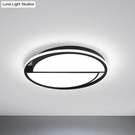 Black Led Flush Mount Half - Circle Acrylic Ceiling Lamp For Study Room