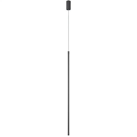 Black Metal Led Stick Pendant - Minimalist Style Linear Suspension Lighting For Bedrooms