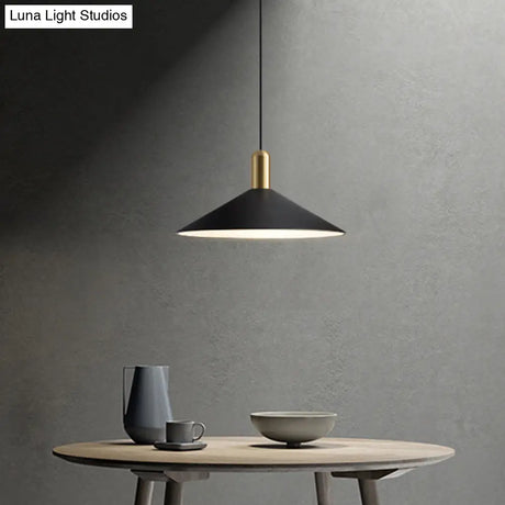 Black Metal Industrial Tapered Pendant Ceiling Light Fixture