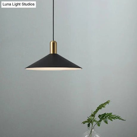 Black Metal Industrial Tapered Pendant Ceiling Light Fixture