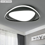 Black Metal Led Flushmount Ceiling Light With Minimalist Triangle Design And Integrated Diffuser