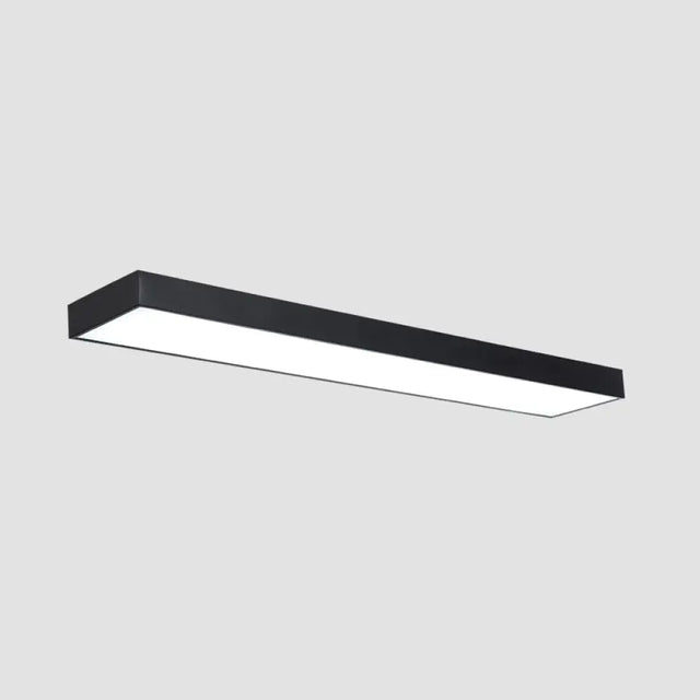 Rectangular Led Office Ceiling Black Metal LED Office Ceiling Light - Simple Rectangle Flush Mount ...