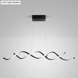 Black Metal Led Pendant Ceiling Light For Contemporary Dining Room Decor