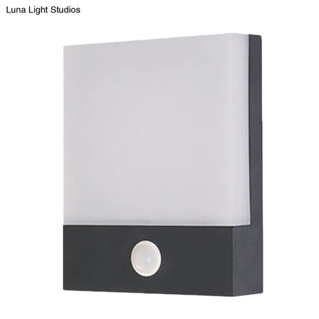 Black Metallic Led Wall Sconce Light: Modern Corner Mount Lamp With Induction Technology