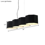 Black Nordic Island Light With Octagon Metal Shade For Dining Room