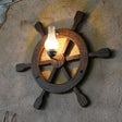 Black Retro Amber Crackle Glass Vase Wall Sconce With Wood Rudder Deco