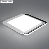 Black Square Led Flush Light With Acrylic Shade - Minimalist Ceiling Fixture