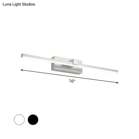 Black/White Led Wall Mounted Bathroom Mirror Light - Iron Stick Vanity Lamp Multiple Sizes Available