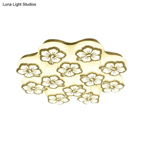 Blossom Acrylic Led Flush Mount Ceiling Light: Simple & Elegant 5/7/12 Head Options In