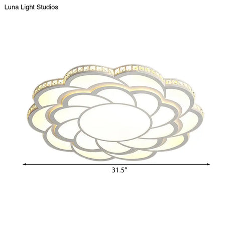 Blossom Large Flush Mount Led Crystal Accent Lamp - 31.5’/39’ Wide Warm/White Light