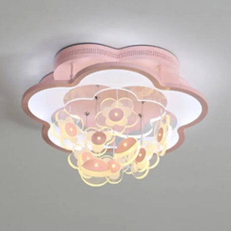 Blossom Modern Led Ceiling Light For Adult & Kid Bedrooms (Acrylic Flushmount) Pink / 23.5’ 2 Color