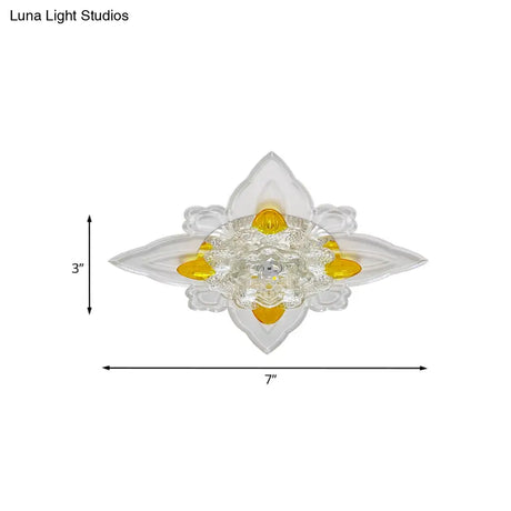 Blossoms Hall Flushmount Clear Crystal Glass Led Ceiling Lamp