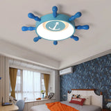 Blue Rudder Kids Led Flush Mount Fixture - 19.5/23.5 W Warm/White Light Aluminum & Acrylic Pendant