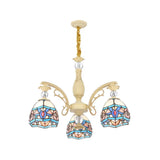 Blue Victorian Chandelier With Cut Glass Shade - 6/9/11 Lights Modern Suspension Pendant For Living