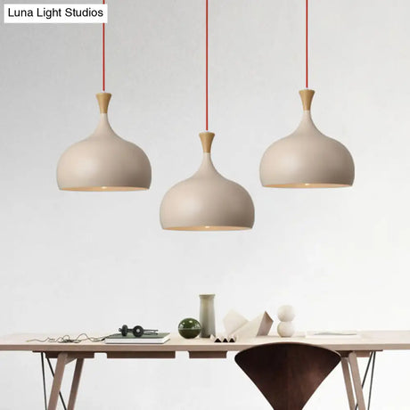 Bowl Ceiling Lamp - Modern Metal Hanging Light Fixture With Wood Cap’