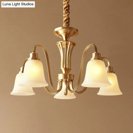 Brass Chandelier Pendant Light With Traditional Flared Design