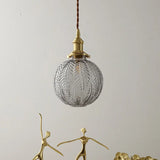 Brass Finish Clear Glass Pendant Light Kit - Modern Spherical Design Ideal For Warehouse Décor