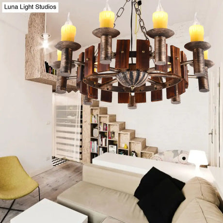 Brass Metal Vintage Hanging Chandeliers For Coffee Shop And Living Room Candle-Inspired Lighting