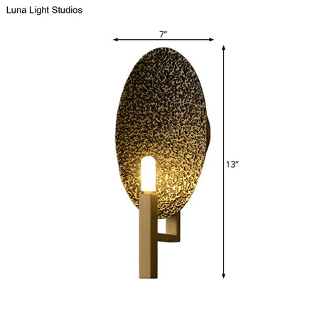 Brass Oval Metal Led Wall Sconce: Stylish Bedroom Lamp