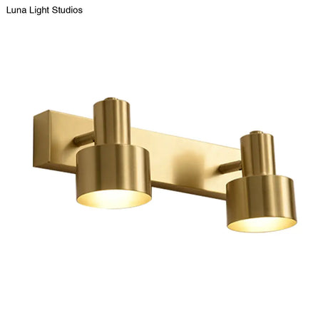 Brass Vanity Wall Light With Led Bulbs - Traditional Sconce Fixture For Bathroom