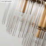 Brass Wall Sconce With Crystal Rod Shade - Modern & Chic Design
