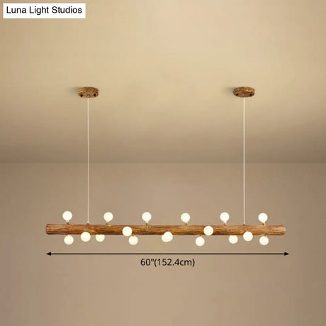 Brown Modern Linear Island Pendant Metal Lamp