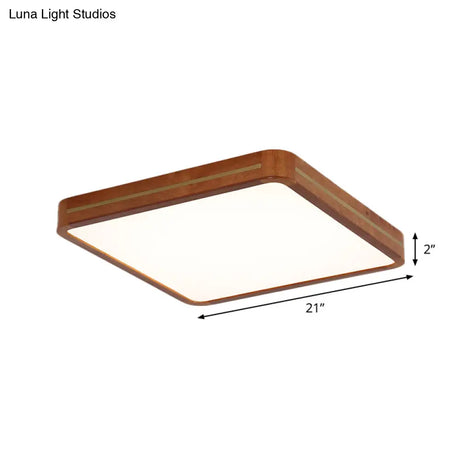 Brown Modern Square/Rectangle Ceiling Light Acrylic Led Flush Mount - 17’/21’/25.5’ Length