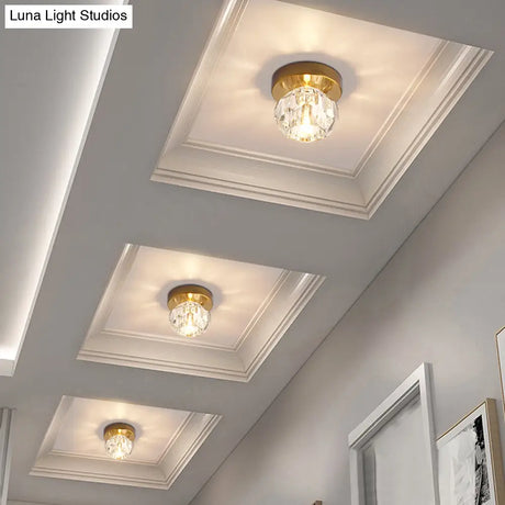 Bud - Shaped Led Crystal Flush Mount Ceiling Light - Modern Design For Corridors