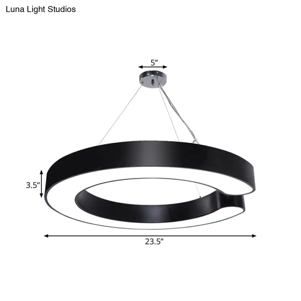 C-Shaped Hanging Led Pendant Lamp In Multiple Sizes & Finishes – Ideal For Minimalist Décor