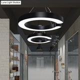 C-Shaped Hanging Led Pendant Lamp In Multiple Sizes & Finishes – Ideal For Minimalist Décor