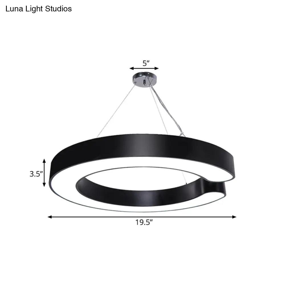 C-Shaped Hanging Led Pendant Lamp In Multiple Sizes & Finishes – Ideal For Minimalist Décor