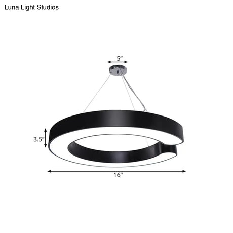 C-Shaped Hanging Led Pendant Lamp In Multiple Sizes & Finishes – Ideal For Minimalist Décor