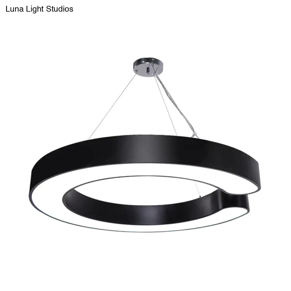 C-Shaped Hanging Led Pendant Lamp In Multiple Sizes & Finishes – Ideal For Minimalist Décor