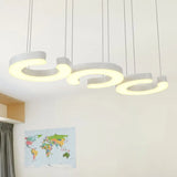 C-Shaped Led Pendant Lamp Kit - Minimalist Metal Design With Warm/White Light And Round/Linear