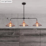 Cage Flared Island Lighting With Mesh Screen - Industrial Pendant Light For Dining Room