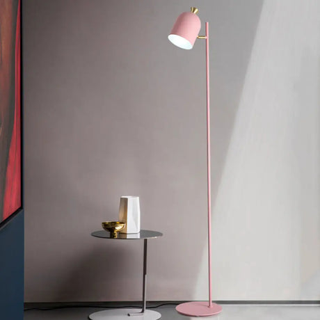 Candy Colored Metal Floor Light - Stylish Macaron Design For Living Room Pink