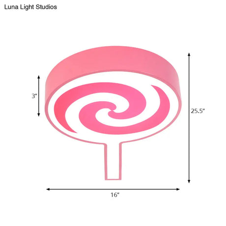 Cartoon Acrylic Flush Mount Ceiling Light For Lollipop Kindergarten