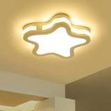 Cartoon Classroom Ceiling Light In White - Acrylic Flush Mount Fixture / Third Gear