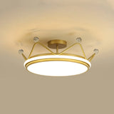 Cartoon Led Crown Ceiling Light For Kids Room - Flush Mount Fixture Gold / 19.5’ Third Gear