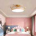 Cartoon Led Crown Ceiling Light For Kids Room - Flush Mount Fixture Pink / 19.5’ Third Gear