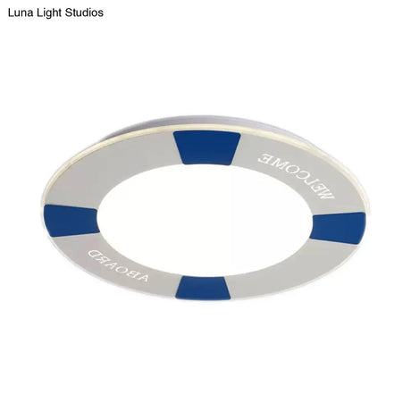 Cartoon Led Flush Mount Ceiling Light For Child’s Bedroom Swim Ring