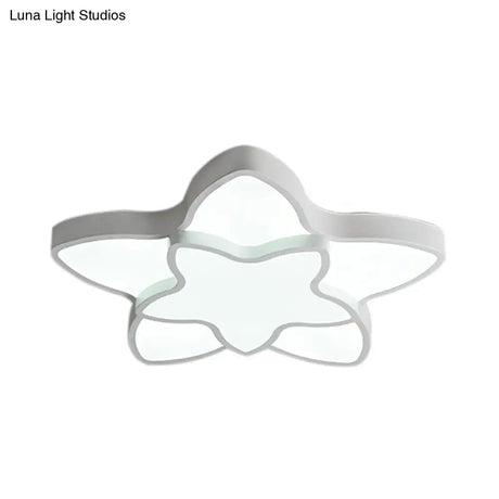 Cartoon Led Flush Mount Light: Vibrant 2-Star Acrylic Ceiling Lamp For Corridor And Kid’s Bedroom