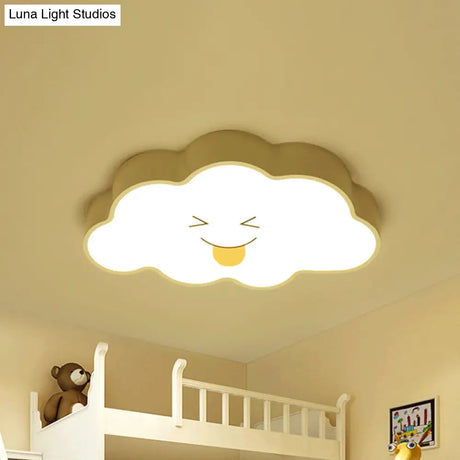 Cartoon Nursery Led Ceiling Light With Cloud Acrylic Shade