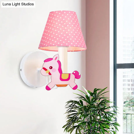 Cartoon Nursing Room Wall Light Metal Shade Sconce With 1
